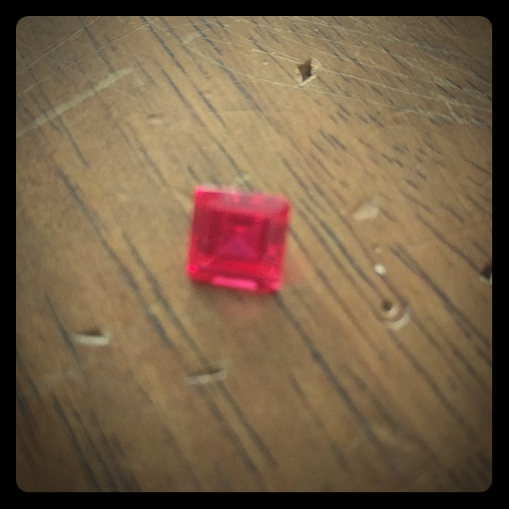 One carat square cut ruby
